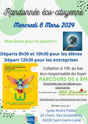 Affiche de la randonnée éco-citoyenne 2024 du Lycée André Paillot